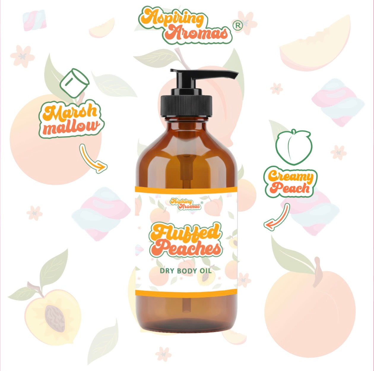 Fluffed Peaches Body Oil - Aspiring Aromas